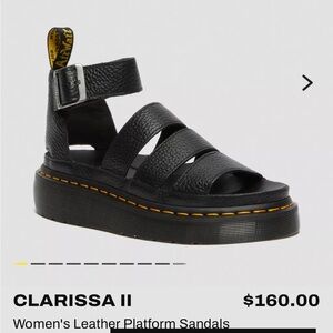 Dr. Martens Clarissa II Black Leather Platform Sandals